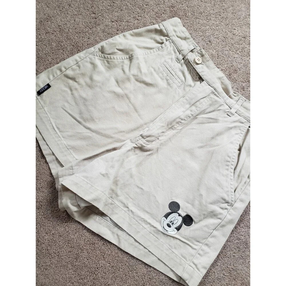 Vintage 90s Mickey Unlimited Mom Shorts Cotton Size 9/10 Girls Embroidered